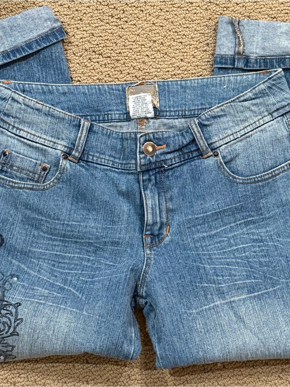 Z. Cavaricci Light Blue Embroidered Boyfriend Jeans